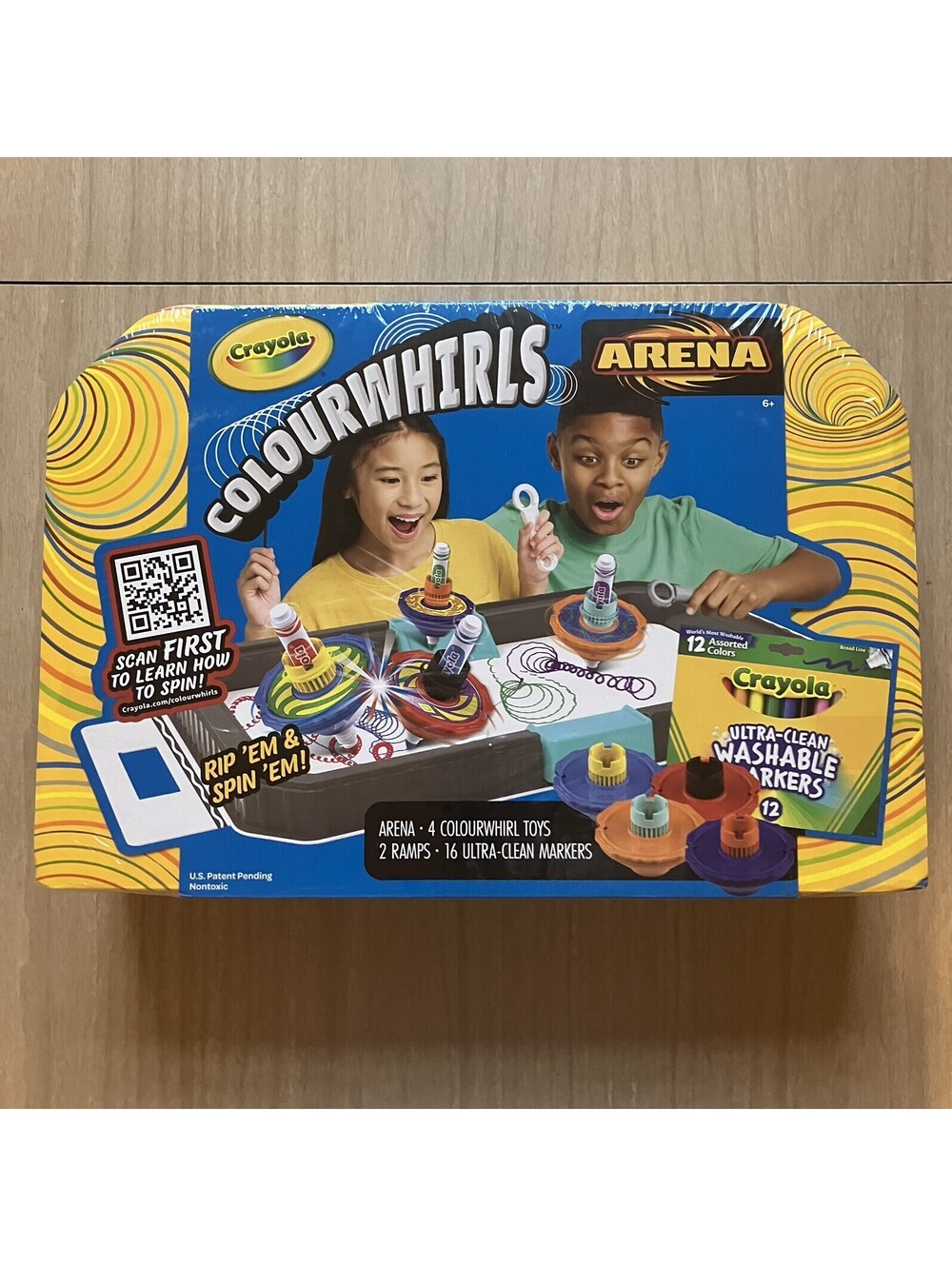 Crayola Colourwhirls Spin Art Set Arena Kit 12 Markers Kid Gift